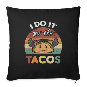 Fitness Taco Gym Taco Lover Vintage Burritos - Sofa pillowcase 17,3'' x 17,3'' (45 x 45 cm) - black - Front