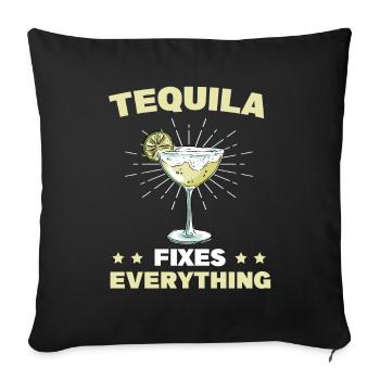 La tequila répare tout Alkhol Cinco De Mayo - Housse de coussin décorative 45 x 45 cm - noir - Devant