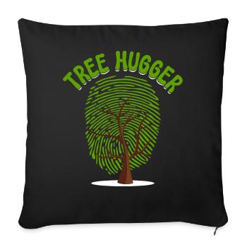 Environmentalist nature lover fingerprint - Sofa pillowcase 17,3'' x 17,3'' (45 x 45 cm) - black - Front