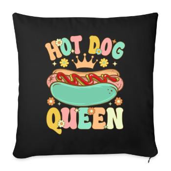 Groovy Funny Hotdog Girl - Sofa pillowcase 17,3'' x 17,3'' (45 x 45 cm) - black - Front