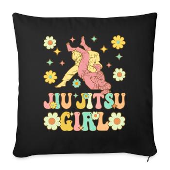 Groovy Female BJJ Martial Arts - Sofa pillowcase 17,3'' x 17,3'' (45 x 45 cm) - black - Front