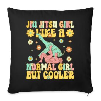 Arts martiaux BJJ pour femmes - Housse de coussin décorative 45 x 45 cm - noir - Devant