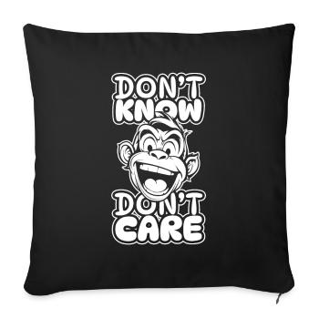 Monkey Funny Don't Know Dont Care - Sofa pillowcase 17,3'' x 17,3'' (45 x 45 cm) - black - Front