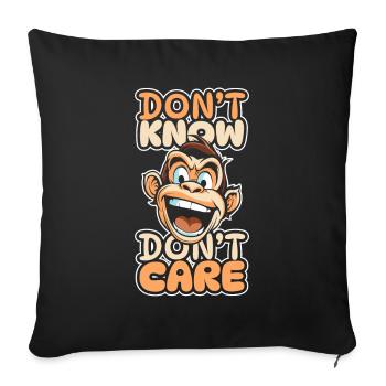 Monkey Funny Don't Know Don't Care - Sofa pillowcase 17,3'' x 17,3'' (45 x 45 cm) - black - Front