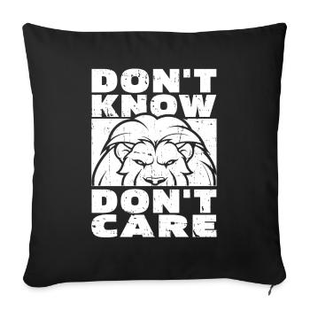 Leo Drôle Je ne sais pas m’en soucier - Housse de coussin décorative 45 x 45 cm - noir - Devant