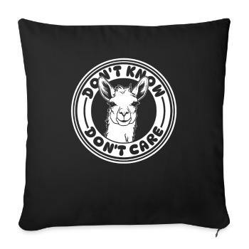 Lama Llama Witzig Dont Know Dont Care - Sofakissenbezug 45 x 45 cm - Schwarz - Vorne