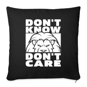 Lion Drôle Je ne sais pas m’en soucier - Housse de coussin décorative 45 x 45 cm - noir - Devant