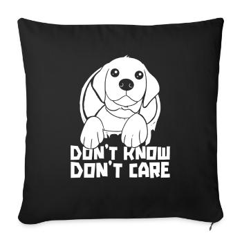 Labrador Drôle Je ne sais pas s’en soucier - Housse de coussin décorative 45 x 45 cm - noir - Devant