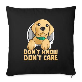 Labrador Drôle Je ne sais pas s’en soucier - Housse de coussin décorative 45 x 45 cm - noir - Devant