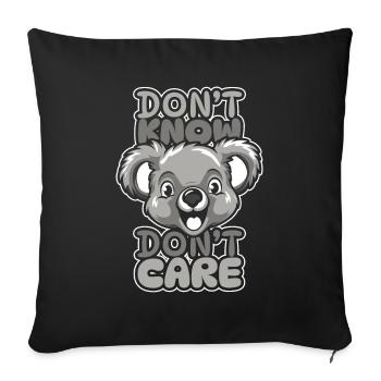 Koala Ours Drôle Je Ne Sais Pas S’En Souci - Housse de coussin décorative 45 x 45 cm - noir - Devant