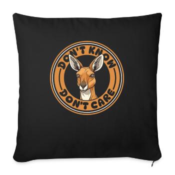 Kangaroo Funny Dont Know Don't Care - Sofa pillowcase 17,3'' x 17,3'' (45 x 45 cm) - black - Front