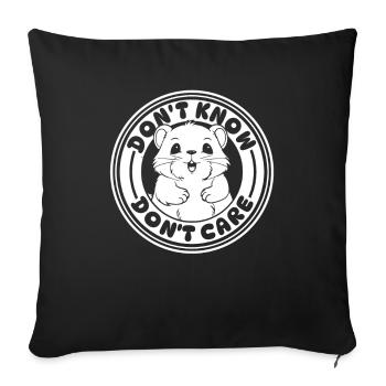 Hamster Golden Hamster Funny Don't Know Dont Care - Sofa pillowcase 17,3'' x 17,3'' (45 x 45 cm) - black - Front