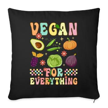 Groovy Plant-Based Diet Veganism - Sofa pillowcase 17,3'' x 17,3'' (45 x 45 cm) - black - Front