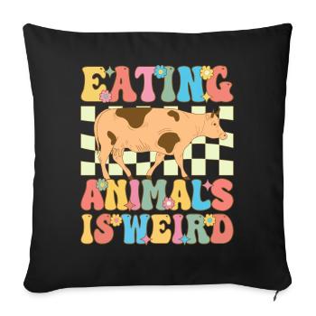 Régime végétalien Groovy à base de plantes - Housse de coussin décorative 45 x 45 cm - noir - Devant