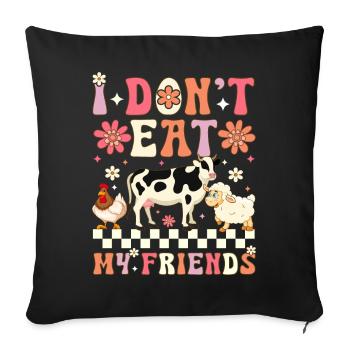 Groovy Vegan Régime végétalien à base de plantes Véganisme - Housse de coussin décorative 45 x 45 cm - noir - Devant