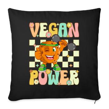 Véganisme à base de plantes Groovy - Housse de coussin décorative 45 x 45 cm - noir - Devant
