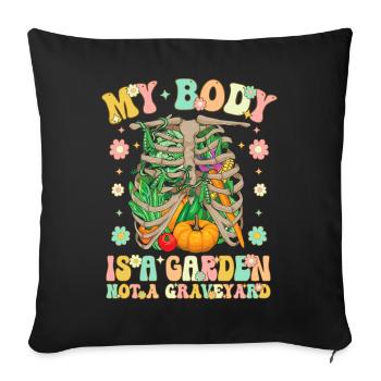 Régime végétalien Groovy à base de plantes - Housse de coussin décorative 45 x 45 cm - noir - Devant