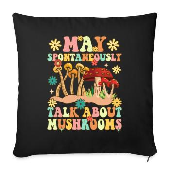 Groovy Pilzjagd - Sofakissenbezug 45 x 45 cm - Schwarz - Vorne