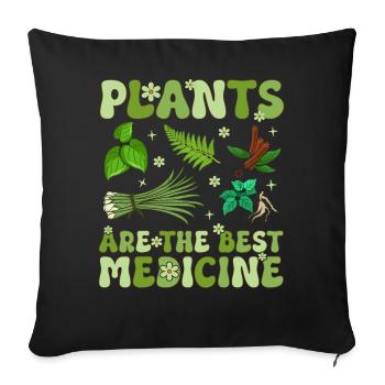 Régime végétalien Groovy à base de plantes - Housse de coussin décorative 45 x 45 cm - noir - Devant