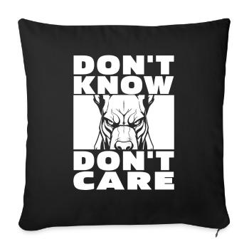 Doberman Drôle Ne Pas Savoir Ne Pas Se Soucier - Housse de coussin décorative 45 x 45 cm - noir - Devant