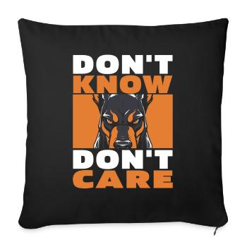 Doberman Drôle Ne Pas Savoir Ne Pas Se Soucier - Housse de coussin décorative 45 x 45 cm - noir - Devant