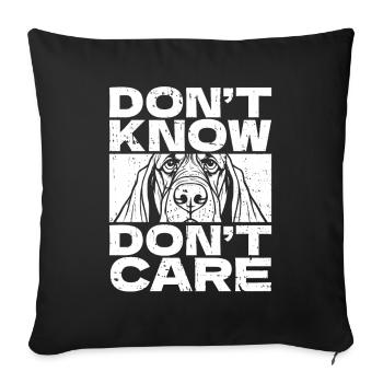 Bassett Chien Drôle Ne Pas Savoir Ne Pas Se Soucier - Housse de coussin décorative 45 x 45 cm - noir - Devant