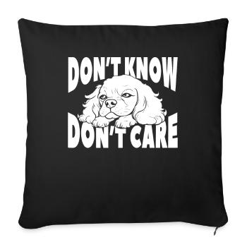 King Charles Cavalier Drôle Ne Pas Savoir Ne Pas Se Soucier - Housse de coussin décorative 45 x 45 cm - noir - Devant