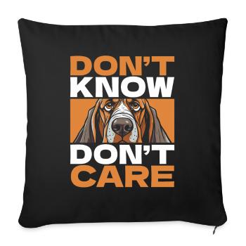 Bassett Chien Drôle Ne Pas Savoir Ne Pas Se Soucier - Housse de coussin décorative 45 x 45 cm - noir - Devant