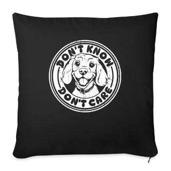 Cocker Spaniel Drôle Ne Pas Savoir Ne Pas Se Soucier - Housse de coussin décorative 45 x 45 cm - noir - Devant