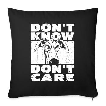 Greyhound Greyhound Funny Dont Know Don't Care - Sofa pillowcase 17,3'' x 17,3'' (45 x 45 cm) - black - Front