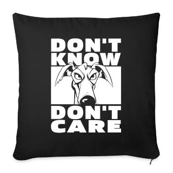 Greyhound Greyhound Funny Dont Know Don't Care - Sofa pillowcase 17,3'' x 17,3'' (45 x 45 cm) - black - Front