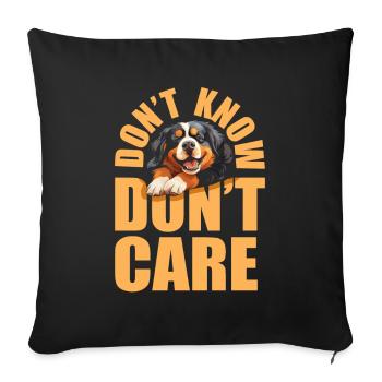 Bouvier bernois drôle ne sait pas ne s’en soucie pas - Housse de coussin décorative 45 x 45 cm - noir - Devant