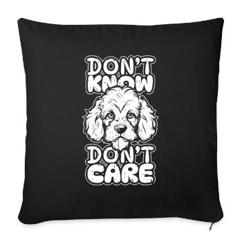 Caniche Drôle Ne Pas Savoir Ne Pas Se Soucier - Housse de coussin décorative 45 x 45 cm - noir - Devant