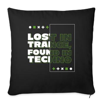 Lost In Trance EDM Festival Music - Sofa pillowcase 17,3'' x 17,3'' (45 x 45 cm) - black - Front