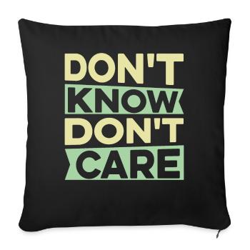 Humour noir Drôle Ne sais pas Je m’en fous - Housse de coussin décorative 45 x 45 cm - noir - Devant