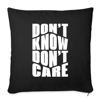 Humour noir Drôle Ne sais pas Je m’en fous - Housse de coussin décorative 45 x 45 cm - noir - Devant