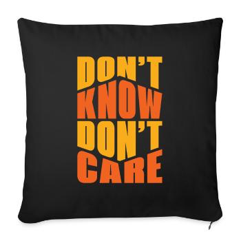 Humour noir Drôle Ne sais pas Je m’en fous - Housse de coussin décorative 45 x 45 cm - noir - Devant