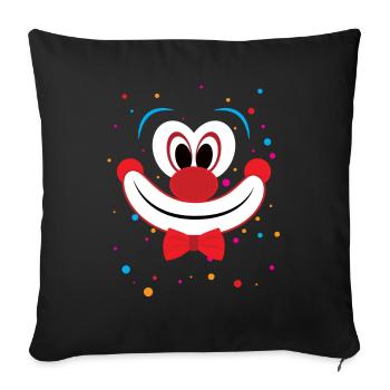 Costume de visage de clown Carnaval Carnaval - Housse de coussin décorative 45 x 45 cm - noir - Devant