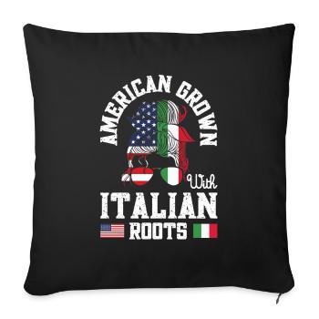 Américain cultivé avec des racines italiennes Italiener - Housse de coussin décorative 45 x 45 cm - noir - Devant