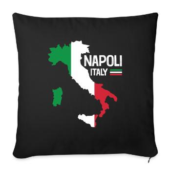 Naples Italie Naples Carte Régions Italie - Housse de coussin décorative 45 x 45 cm - noir - Devant