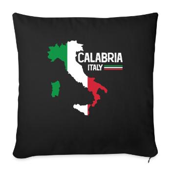 Calabre Italie Calabre Carte Région Italie - Housse de coussin décorative 45 x 45 cm - noir - Devant