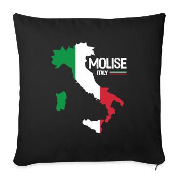 Molise Italie Carte Régions Italie - Housse de coussin décorative 45 x 45 cm - noir - Devant