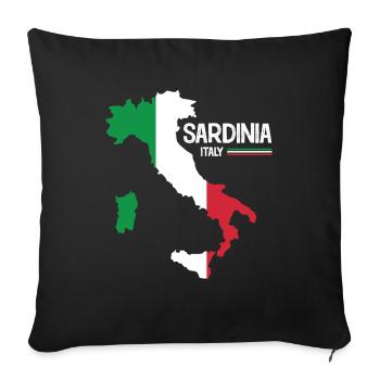 Sardaigne Italie Sardaigne Carte Région Italie - Housse de coussin décorative 45 x 45 cm - noir - Devant