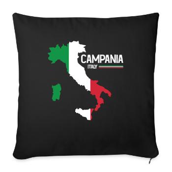 Campanie Italie Campanie Carte Région Italie - Housse de coussin décorative 45 x 45 cm - noir - Devant