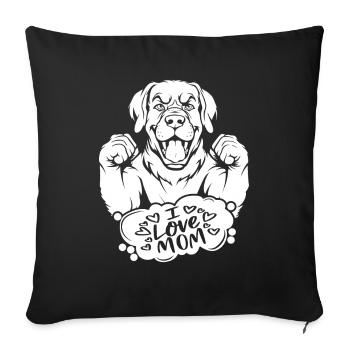 Bouvier bernois J’aime maman - Housse de coussin décorative 45 x 45 cm - noir - Devant
