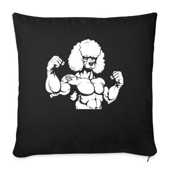 Poodle Biceps Tattoo I Love Mom - Sofa pillowcase 17,3'' x 17,3'' (45 x 45 cm) - black - Front
