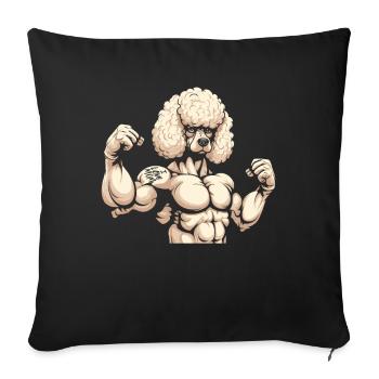 Poodle I Love Mom - Sofa pillowcase 17,3'' x 17,3'' (45 x 45 cm) - black - Front