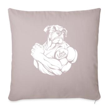 Bulldog Biceps Tattoo I Love Mom - Sofa pillowcase 17,3'' x 17,3'' (45 x 45 cm) - light taupe - Front