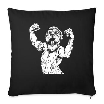 Wheaten Terrier J’aime Maman - Housse de coussin décorative 45 x 45 cm - noir - Devant