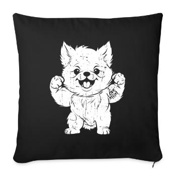 Pomeranian I Love Mom - Sofa pillowcase 17,3'' x 17,3'' (45 x 45 cm) - black - Front